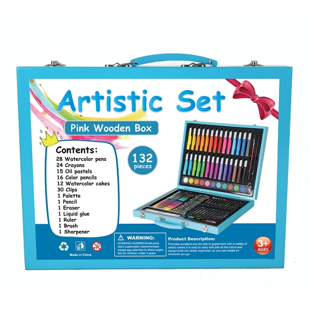  Professional Art Set, Art Supplies in Portable Wooden Case, 83  Pieces Deluxe Art Set for Painting & Drawing, Art Kit for Kids, Teens and  Adult/Gift