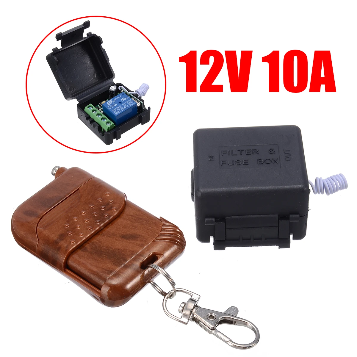 

12V 10A 1 Channel Wireless RF Remote Control Relay Switch Transmitter+Receiver For Garage Door Household Electrical Appliances