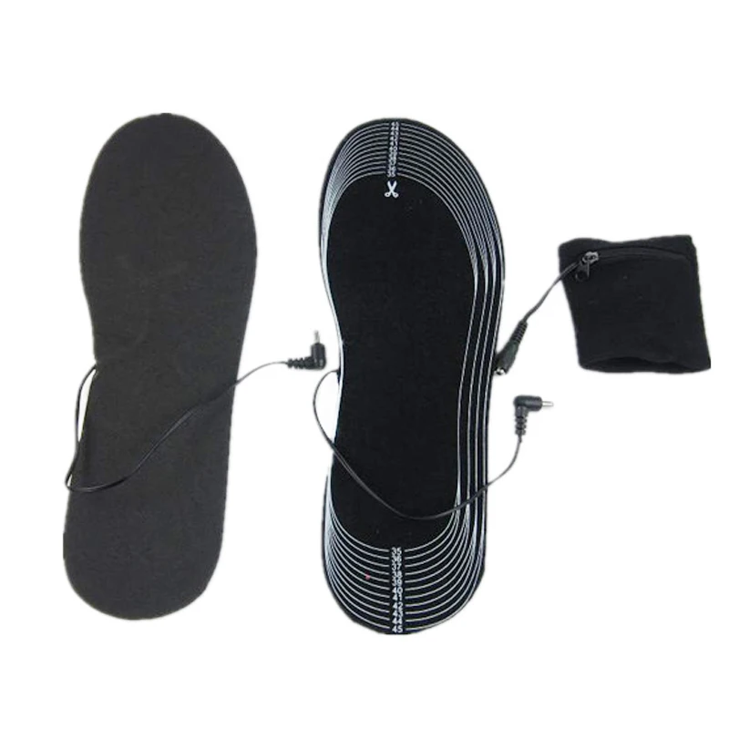 Electric Heating Shoe Insoles Can Trim Black Warm Heaters Carbon Fiber Insoles Battery Compartment Heating Insole Shoe Dryer  (6)