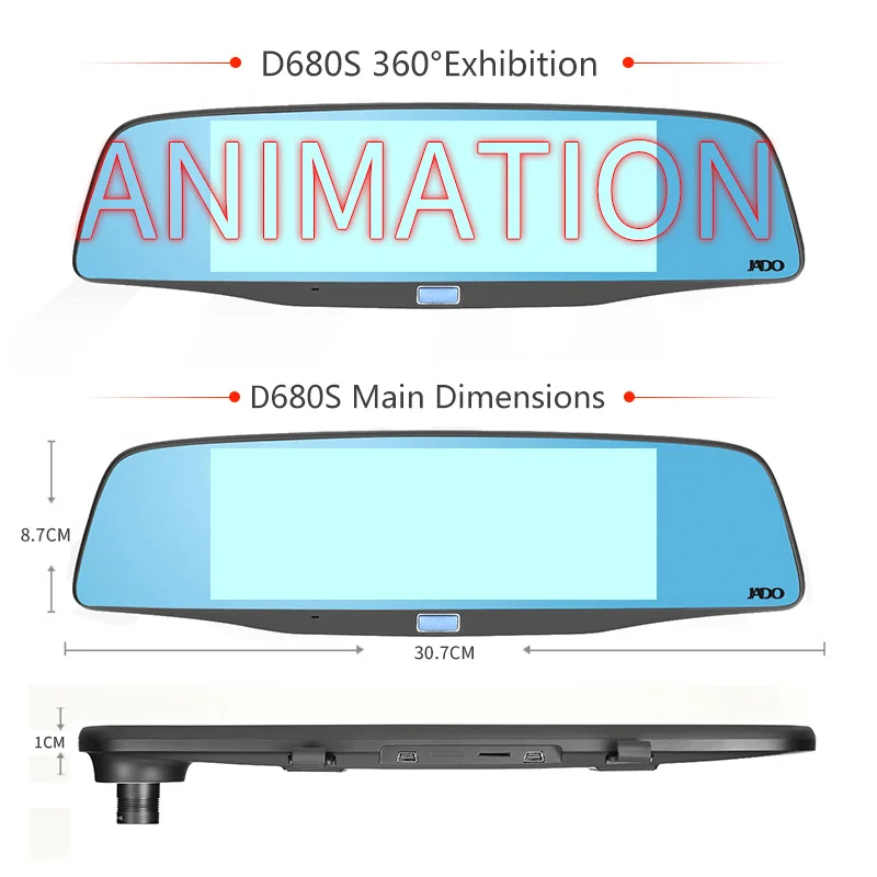 JADO D680S зеркало заднего вида Автомобильные видеорегистраторы ADAS 6,86 ips экран Full HD 1080P Автомобильный видеорегистратор Регистратор