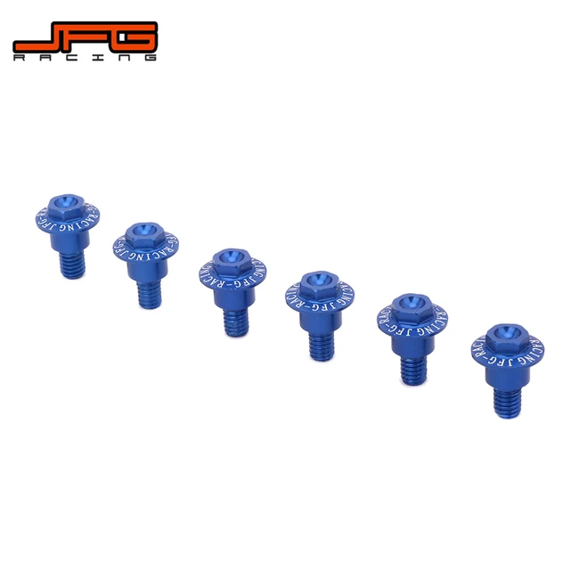 Motorcycle 6PCS Screw Blue Front Fork Guard Bolts For YAMAHA YZ125 YZ250 YZ250F YZ450F 2008-2018 YZ125X YZ250X YZ250FX YZ450FX