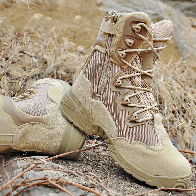 JINBEILEE Ultralight 07 combat boots men's spring and autumn outdoor hiking shoes desert tactical boots Lace-Up JINBEILEE Ultralight 07 combat boots men's spring and autumn outdoor hiking shoes desert tactical boots Lace-Up