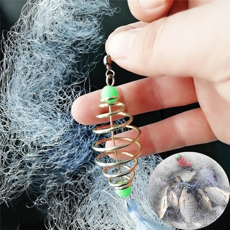 

20pcs Fishing Net Trap Mesh Luminous Bead Netting Sea Fish Net Tackle Design Copper Shoal Cast Gill Feeder for Fishing Trap