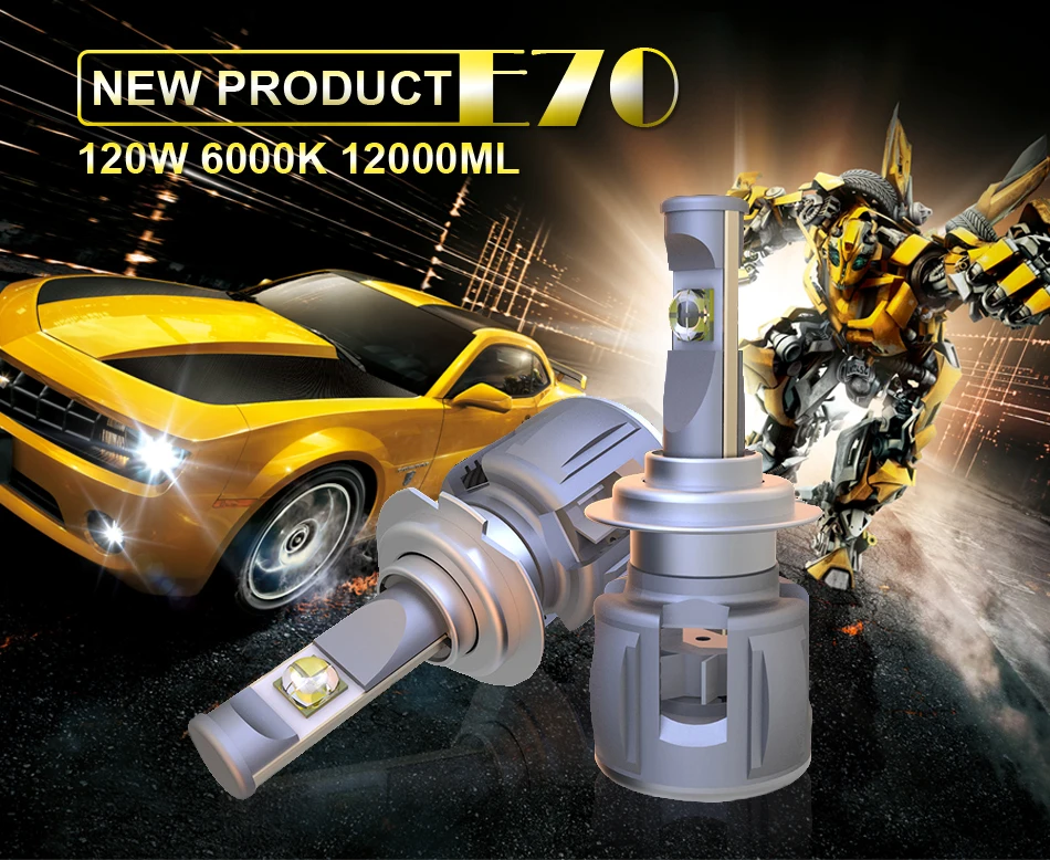  2PCS 12000LM 120W H7 LED Bulbs H4 H11 9005 9006 D1S D2S (2)