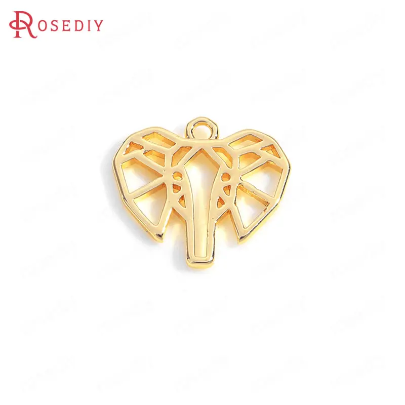 

(35705)10PCS 14x12.5MM 24K Gold Color Brass Elephant Charms Pendants High Quality Diy Jewelry Findings Accessories