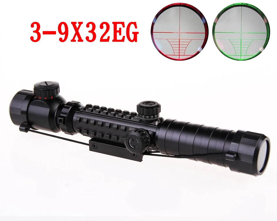 Fishbone Тип riflescope 3-9x32E подходит для всех пистолетов крепление для оптики Тактический телескопический прицел для охоты 20 мм рельс Mo