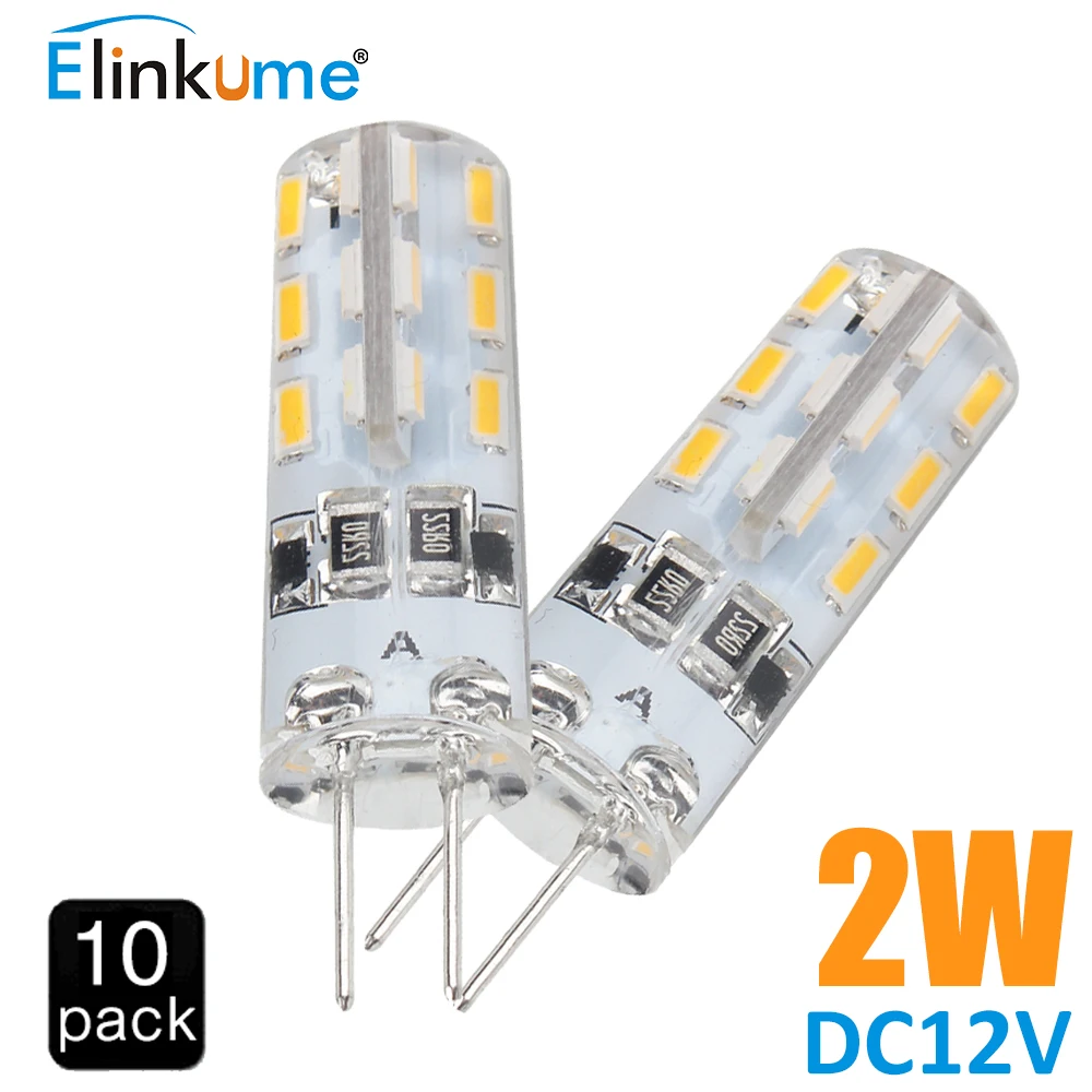 

10 pcs/lot G4 DC12V 2W LED Bulb 24leds SMD 3014 Led Corn Lamp for Crystal Lamp LED Spotlight Bulbs Warm Cold White free shipping