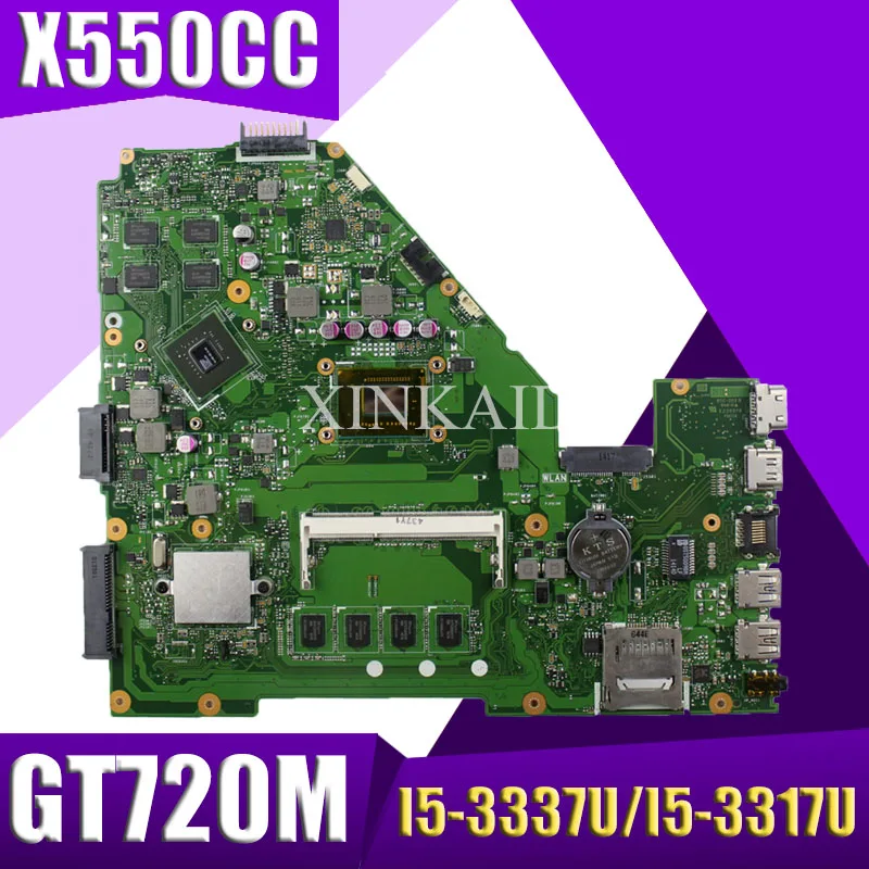 Xinkaidi X550CC X550VB Laptop Moederbord Voor Asus A550C X550C R510C Test Originele Moederbord 4G Ram I5-3337U/I5-3317U Cpu GT720M Xinkaidi X550CC X550VB Laptop Moederbord Voor Asus A550C X550C R510C Test Originele Moederbord 4G Ram I5-3337U/I5-3317U Cpu GT720M