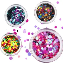 1 коробка, цветные блестки, акриловый порошок, кристалл, полимер, для дизайна ногтей, советы для создания накладных насадок, для дизайна ногтей, для создания ногтей, полимерные инструменты, круг