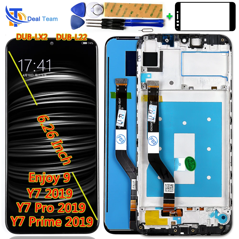 ЖК дисплей качества AAA для Huawei Y7 2019 6 26 дюймов 1520*720 сенсорный экран дигитайзер в