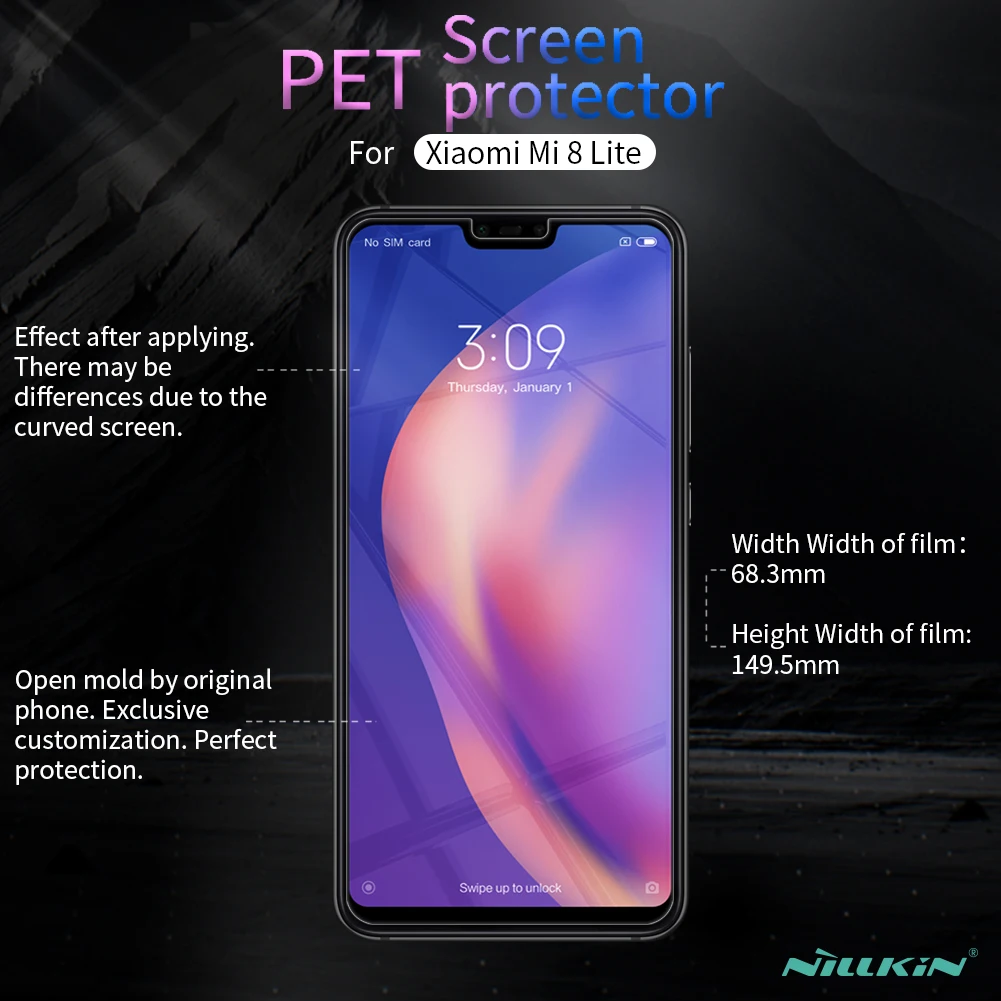Антибликовая Защитная пленка для Xiaomi mi 8 lite матовая с защитой от отпечатков