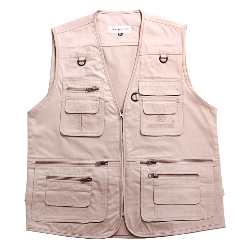 

2019 male autumn vest pocket cotton v-neck zippers