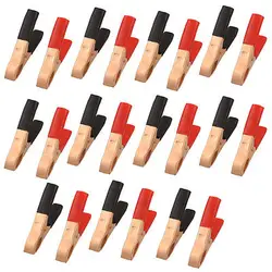 

20x 30A Plastic Insulating Covered Test Lead 77mm Alligator Clips Copper Tone