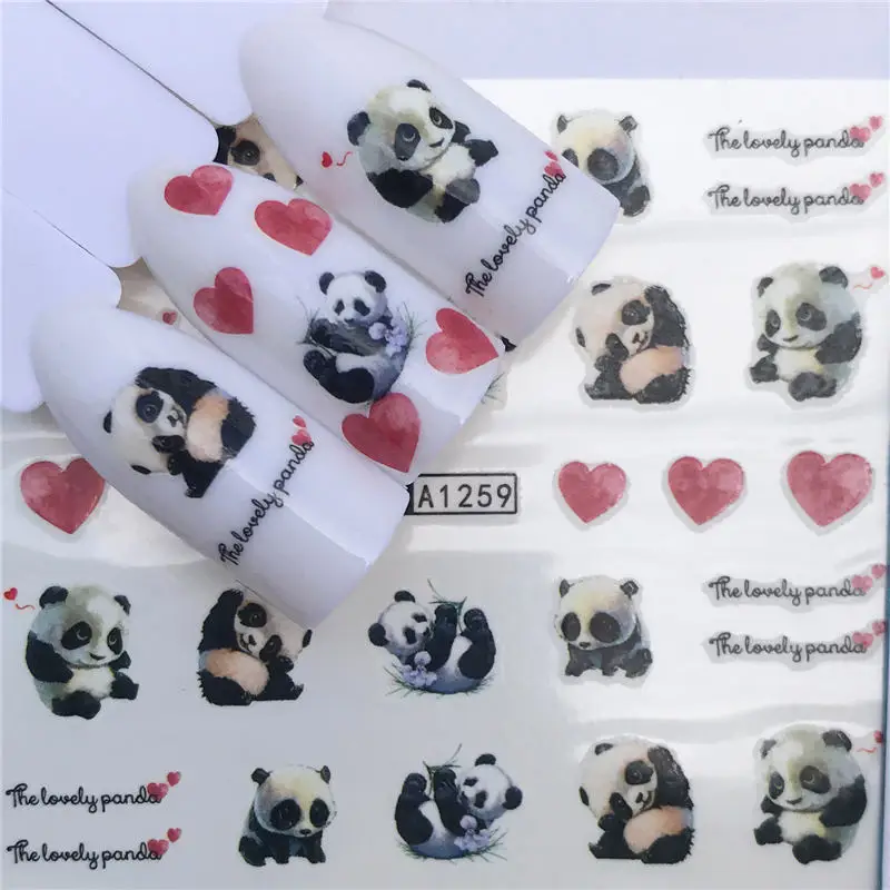 WUF 1 шт. наклейки для ногтей Бабочка/Кот/цветок смешанные красочные фрукты DIY