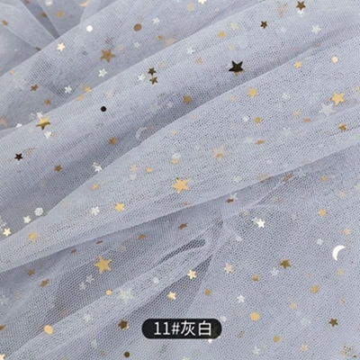 Недорогая ткань тюль для шитья детского платья Звездная сетчатая ткань для самостоятельного изготовления красочного фонового украшения 45*135 см/шт TJ0167-2 - Цвет: 11