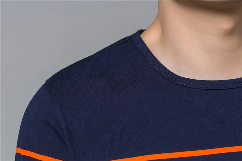 COODRONY Футболка мужская брендовая одежда осень новая футболка с длинным рукавом Мужская хлопковая футболка Homme Повседневная полосатая футболка с круглым вырезом 8613
