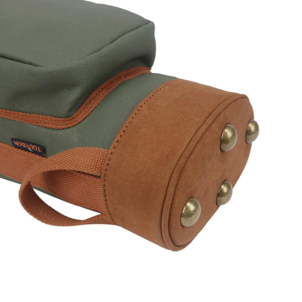 Tourbon Vintage Golf Club Bag Carrier Pencil Style Waxed Canvas & Leather Fleece Padded Clubs Interlayer Cover 90CM Tourbon Vintage Golf Club Bag Carrier Pencil Style Waxed Canvas & Leather Fleece Padded Clubs Interlayer Cover 90CM