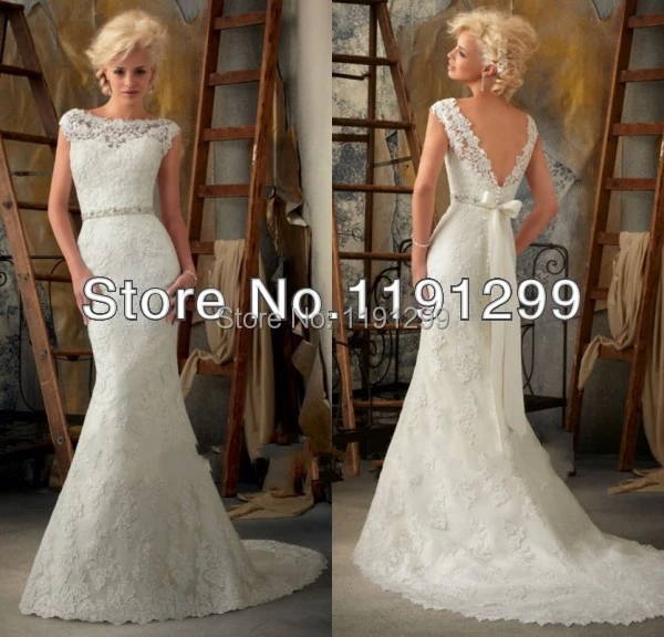DL1309688 Fashion Lace Bateau Neck Mermaid Wedding Dress | Свадьбы и торжества