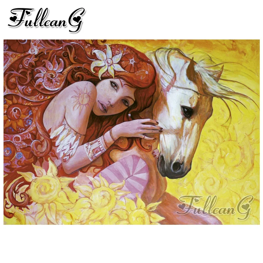 FULLCANG full square/round drill diy 5d diamond painting "beauty and
