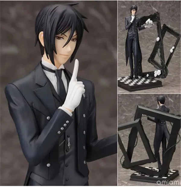 Anime Black Bulter Sebastian Michaelis PVC Action Figure Toys Black Butler Kuroshitsuji Sebastian Figuras Dolls Brinquedos Gift 25cm  (6)