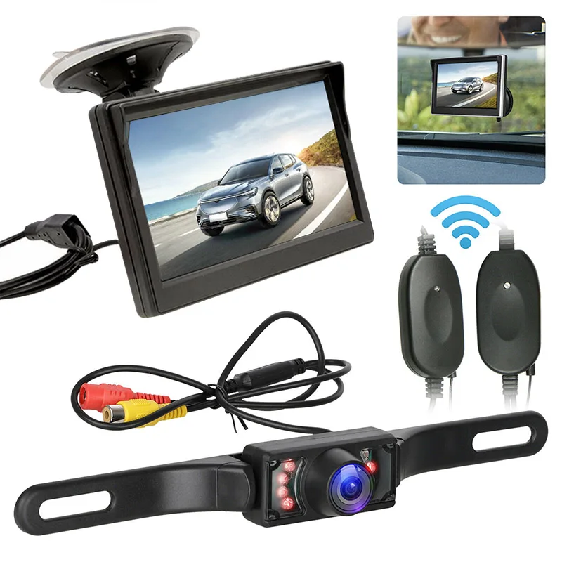 

5 Inch Monitor Rear View Car Truck Parking IR Night Vision Reversing Camera Security System SL@88