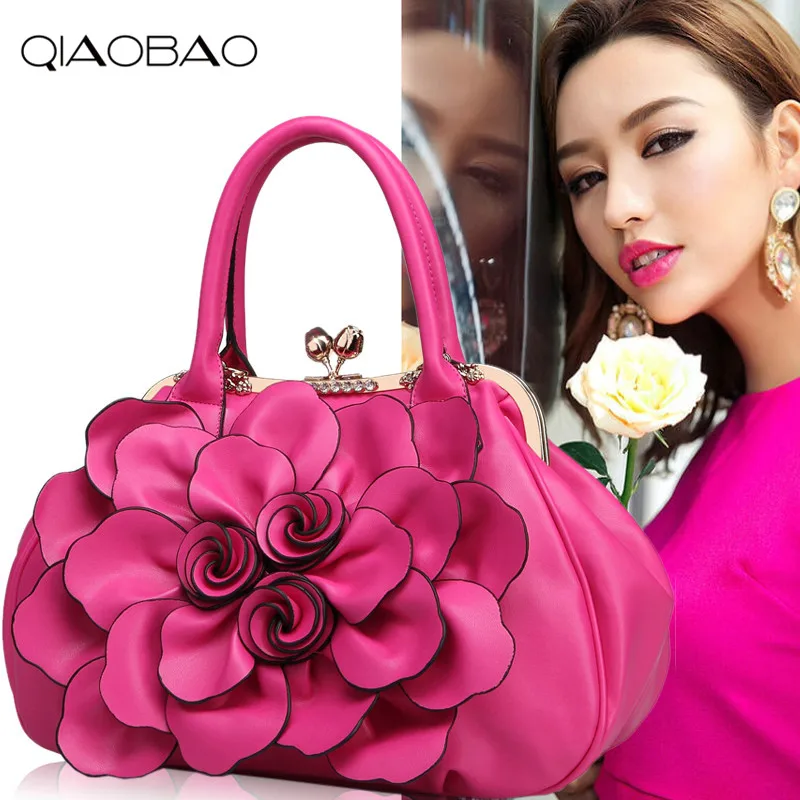 

QIAOBAO 2019 Bride wedding bag Female women's handbag flower handbag spring women's bag fashion colourful bag
