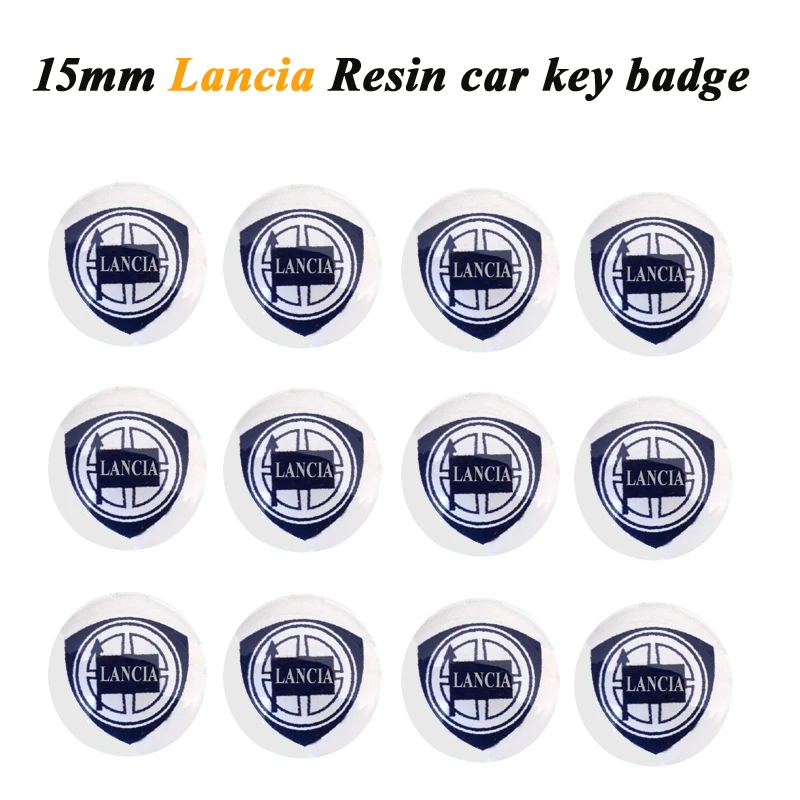 15mm Lancia car key badge with resin crystal material, never fade car