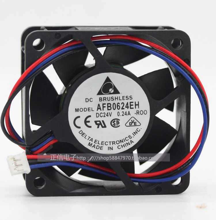Delta Electronics AFB0624EH R00 Сервер охлаждающий вентилятор DC 24V 0.24A 60x60x25 мм 3 провода fan