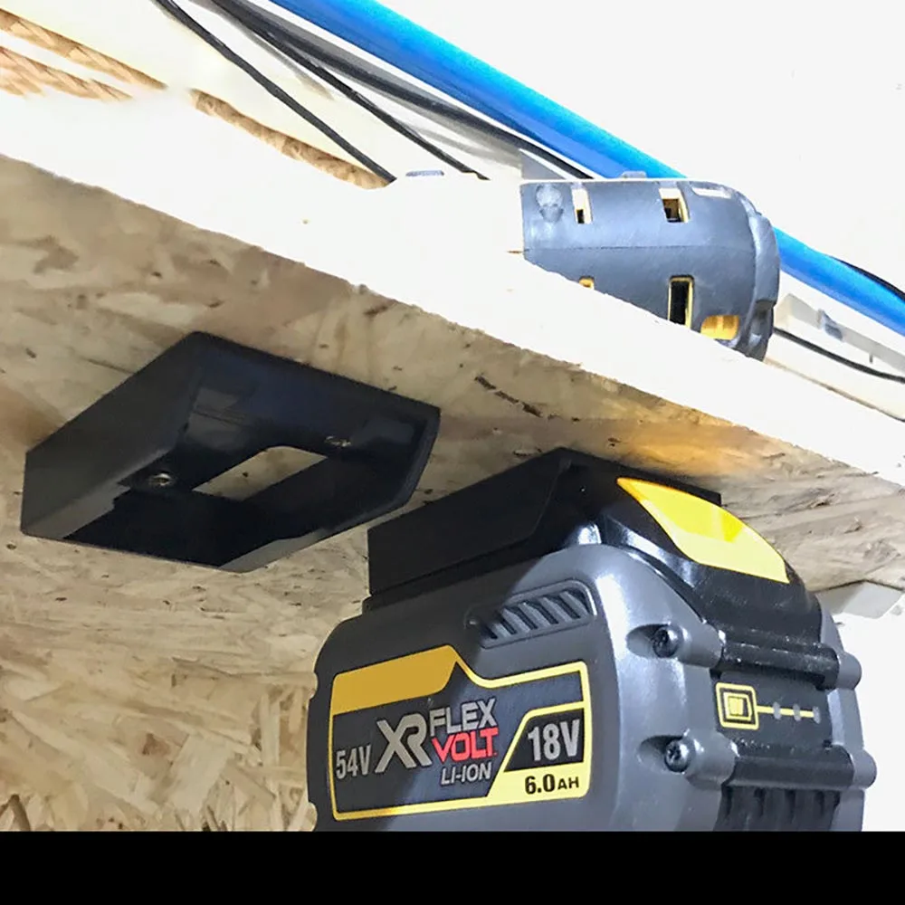 

Easy to use Durable 5x Battery Mounts for DeWalt XR 18V Storage Shelf Rack Stand Holder Slots Hanger for workshops shelves