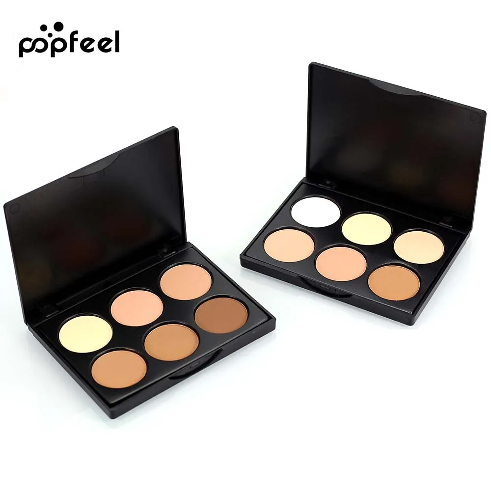 Popfeel 6 Colors Makeup Concealer plate Cosmetics High Light Powder