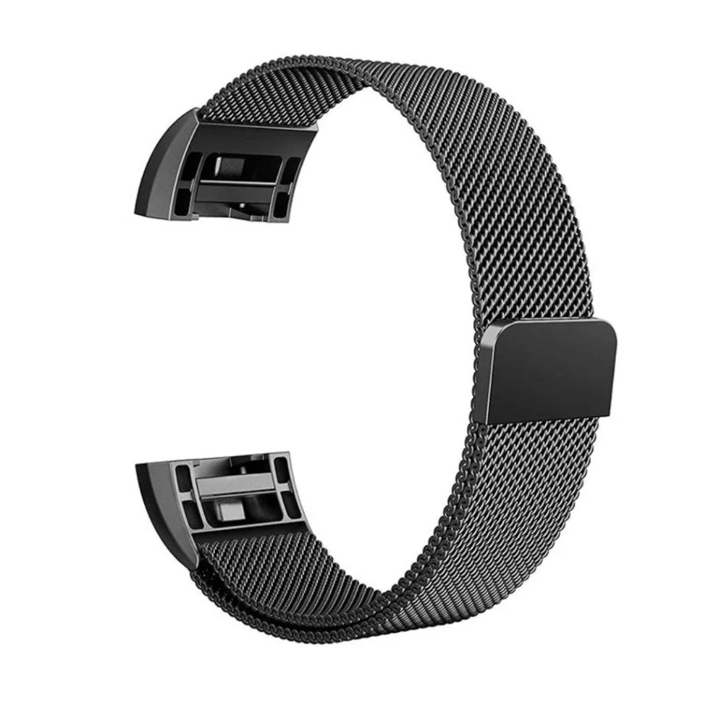 Миланские магнитные металлические браслеты для Fitbit Charge 2 из нержавеющей стали, заменяющие мужские Т-браслеты, маленькие и большие для победителей мужчин 9,6