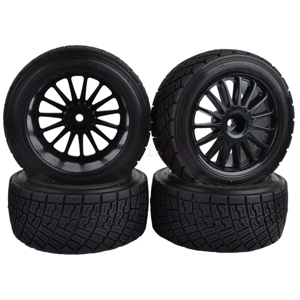 80mm RC 110 On Road Rally Car Rubber Tyres Tires Wheel Rim HPI WR8