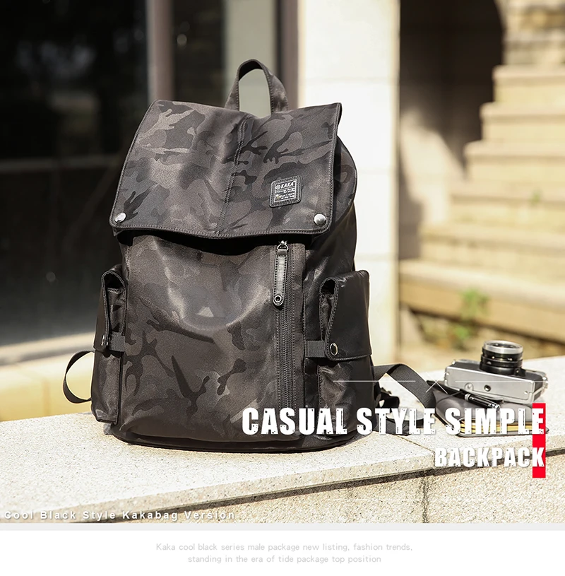 KAKA Mochila Камуфляжный Рюкзак 15," для ноутбука, мужской водонепроницаемый большой Многофункциональный рюкзак из Оксфорда, повседневные мужские рюкзаки для подростков