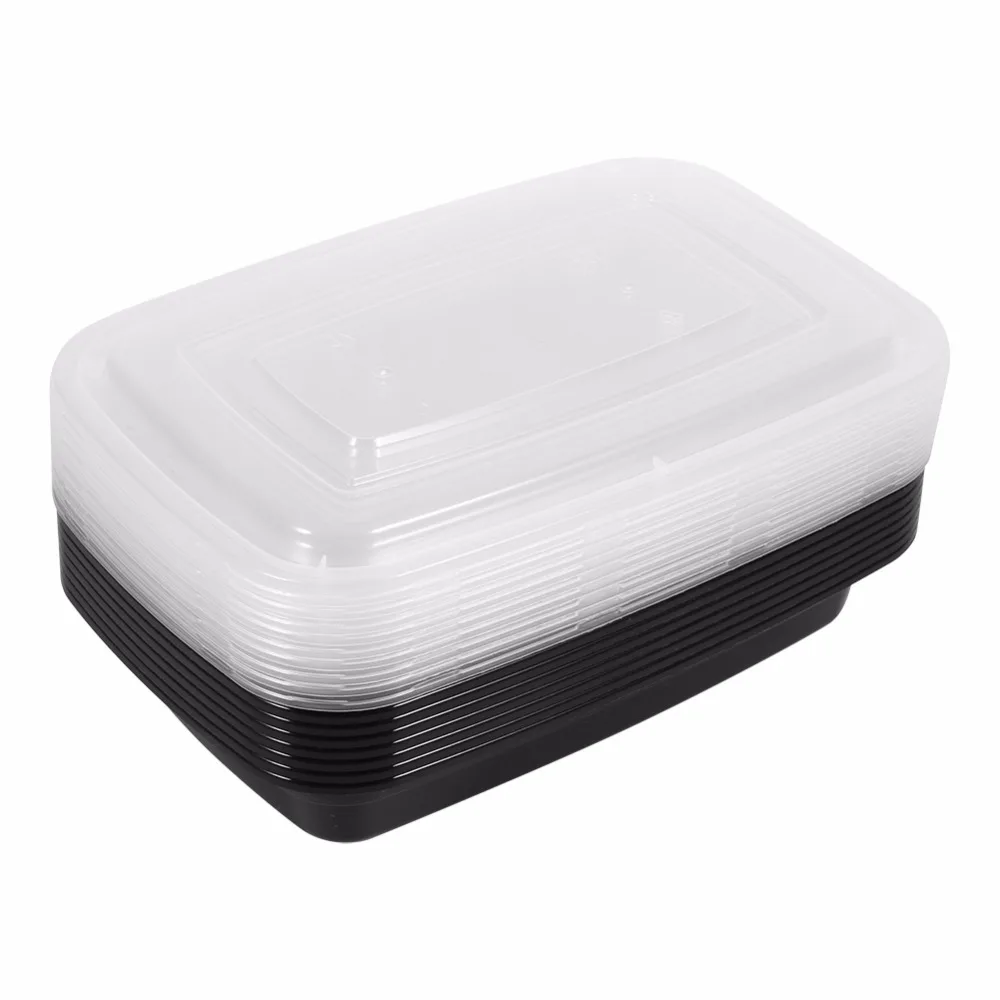 

10Pcs/Lot Disposable Food Storage Containers W/ Lids Microwave Stackable Bento Box Plastic Food Storage Box Lunchbox Picnic