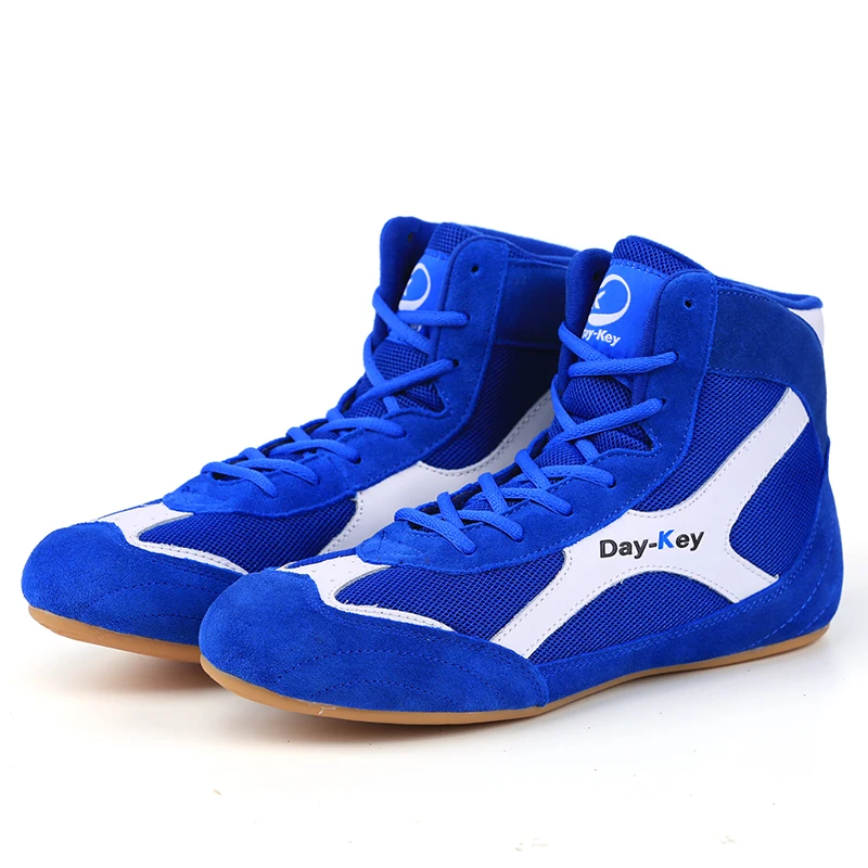 Men's Wrestling Shoes Men Women child Training Wrestling Shoes Leather outsole breathable