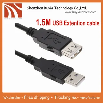 

20pcs/lot!!Free Shipping+ Good quality New 1.5M 5Ft USB 2.0 A-Male to A-Female Extension Cable