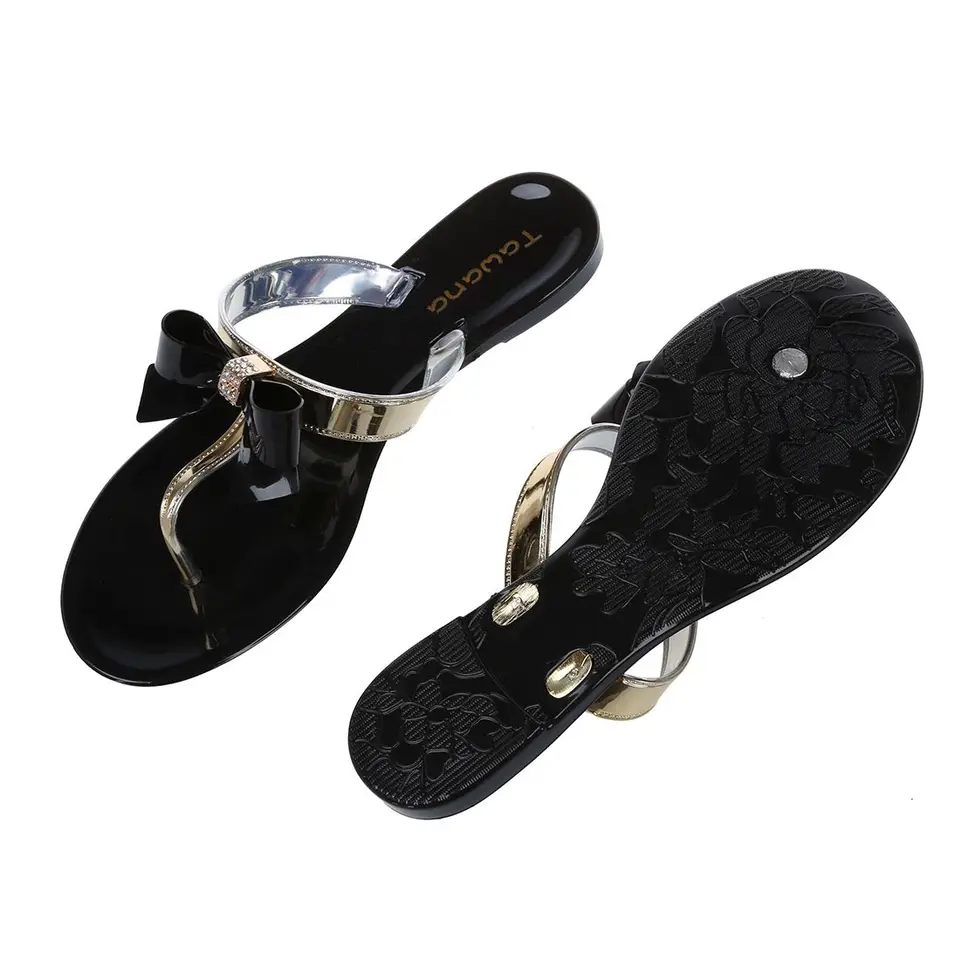 black diamante jelly sandals