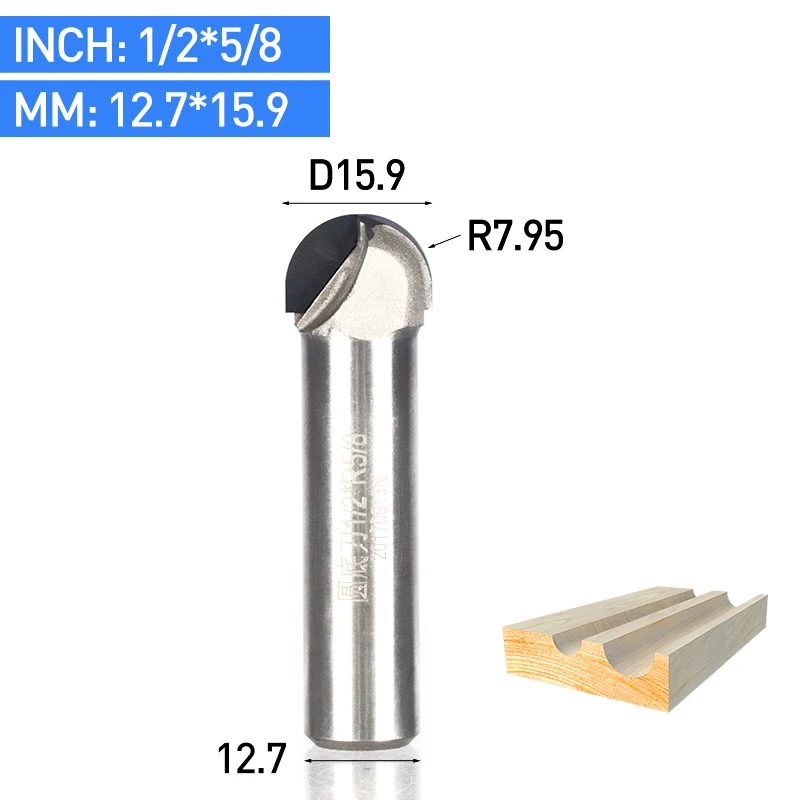 Tideway 1 шт. алмазный круглый бокс маршрутизатор бит PCD CVD покрытие фрезы с головкой резак инструменты для дерева 1/2 хвостовик круглый нос Биты - Длина режущей кромки: Y01803