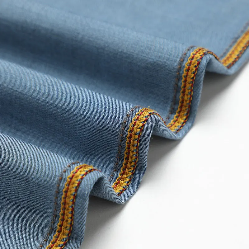 Spring Summer JEEP Brand Cotton Jeans Elastic Men's Casual Full Length Retro Jeans Cotton Pants Fashion Lightweight Trousers 44 (15)