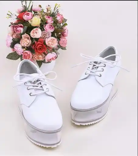 white clear shoes
