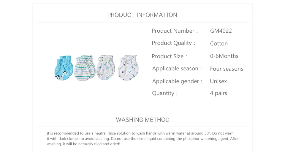 Защитные варежки для новорожденных, мягкие хлопковые От 0 до 6 месяцев из хлопка, 4 и 3 пары детских перчаток, новинка года, лидер продаж, Детские аксессуары для мальчиков и девочек