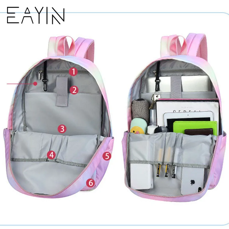 Mochila de estilo coreano EAYIN para mujer, Túnica de moda, mochilas de lona a la moda, mochila impermeable para niñas, mochilas femeninas
