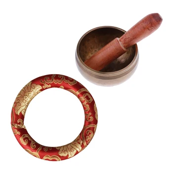 

Tibetan Buddhism Meditation Singing Bowl Hand Hammer with Cushion Pillow Kit