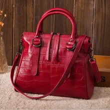 Женская сумка через плечо из воловьей кожи с масляным воском, Высококачественная сумка с крокодиловым узором, женская сумка через плечо с верхней ручкой