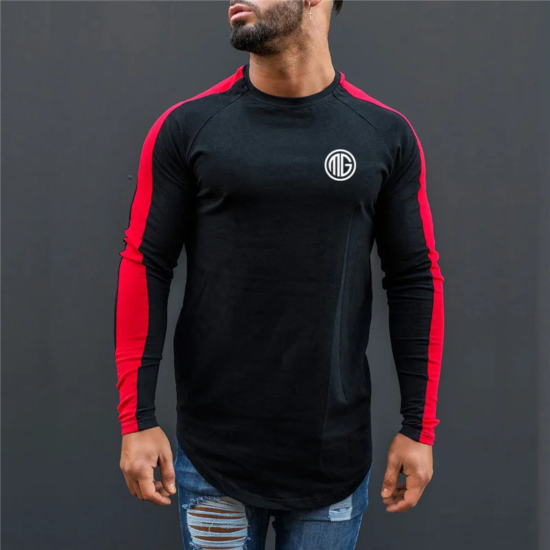 Muscleguys Brand Men's Clothing Cotton Long Sleeve T Shirt Men Slim Fit Tops Tees 2018 Fashion Autumn and Winter Casual T-Shirt