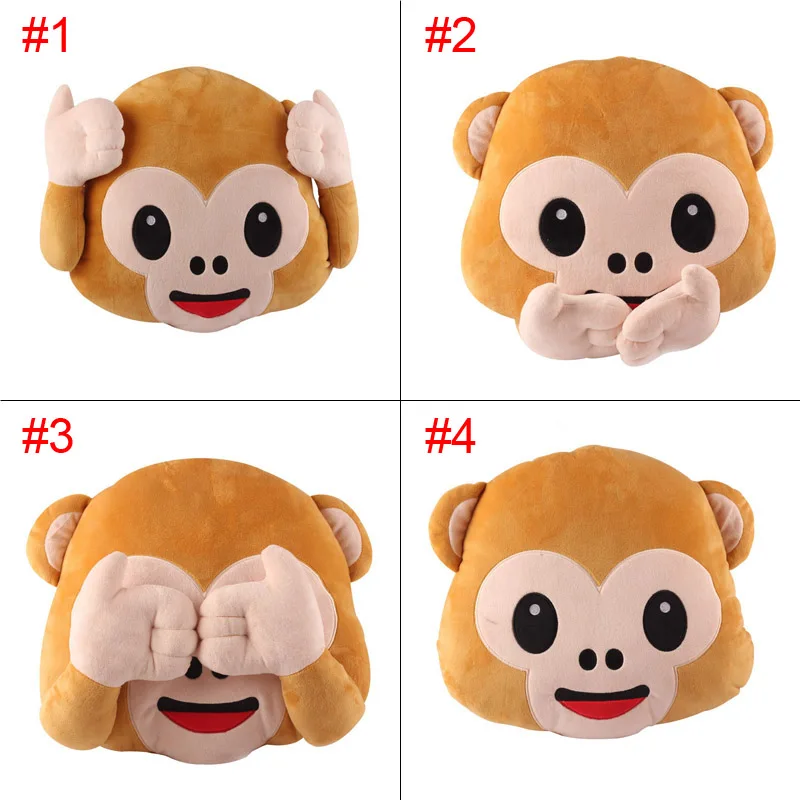 Funny Monkey Pillows For Whats App No Speaking No Looking No Listening