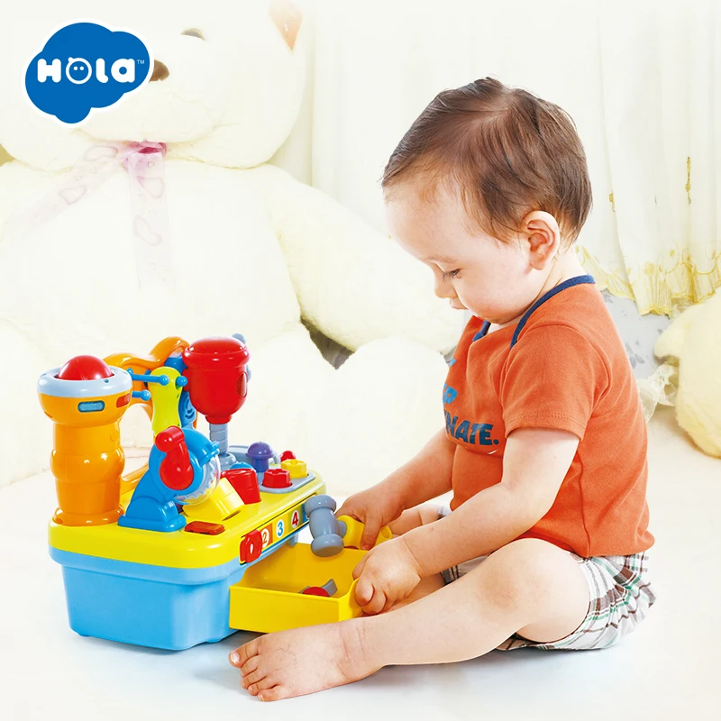 

Musical Learning Pretend Play Tool Workbench Toy With Light / Music / Block / Tools, Fun Sound Effects & Light, Pretend Play Toy