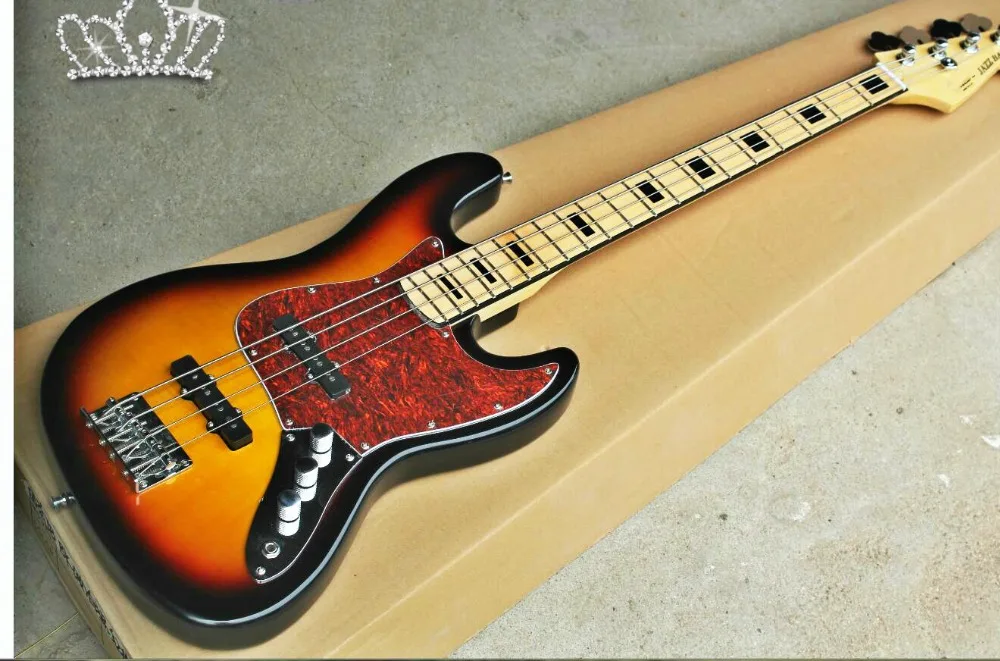 Высочайшее качество FDJB-5001 3TS однотонные корпус из липы клен гриф Jazz Bass электрогитара