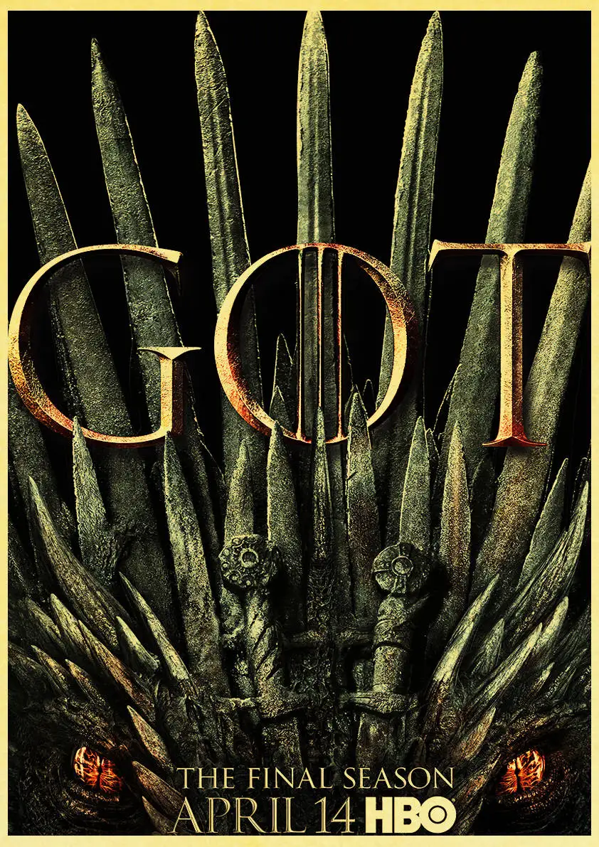 Игра трона GOT Сезон 8 Джон Сноу постер фильмов в стиле винтаж для дома гостиной спальни настенный Декор печатная Картина Настенная живопись - Цвет: E144
