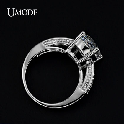 UMODE Big Oval-cut 5ct Egg Shaped Cubic Zirconia Cubic Zirconia Finger Ring UR0004